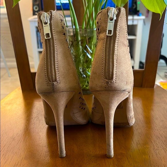 Forever 21 | Women’s Taupe Peep-Toe Ankle Boots Size 6.5 - Picture 2 of 9